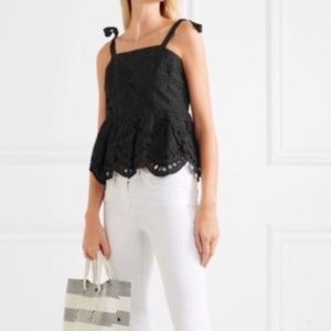 Black eyelet J. Crew ribbon tie camisole
